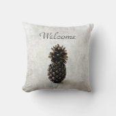 パイナップル伝統的ウェルカムグレー クッション (正面)