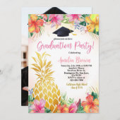 パイナップル卒業写真招待状トロピカルラ 招待状 (正面/裏面)