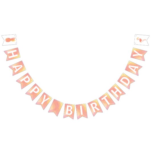 パイナップル及びフラミンゴのハッピーバースデーのパーティー バンティングフラッグ (全)
