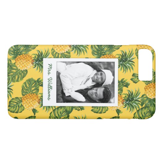 パイナップル及び葉は|あなたの写真を加えましたり及び示します Case-Mate iPhoneケース (裏面(横))