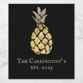 パイナップル名ウォーターカラーステンシルクラシック ワインラベル (シングルラベル)