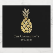 パイナップル名ウォーターカラーステンシルパーソナライズされた ビールラベル (シングルラベル)