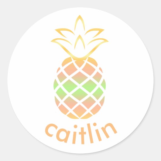 パイナップル名カスタムのシール、固定シール ラウンドシール (正面)