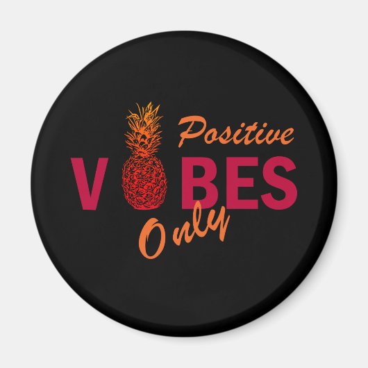 パイナップル好き前向きのバイブ マグネット (正面)