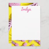 パイナップル定常ピンク&イエロー サンキューカード (正面/裏面)