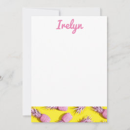 パイナップル定常ピンク&イエロー サンキューカード