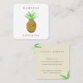 パイナップル島のケイタリングビジネスカード スクエア名刺 (正面/裏面)