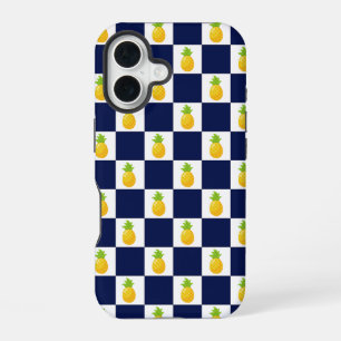 パイナップル市松模様にiPhoneケース iPhone 16ケース