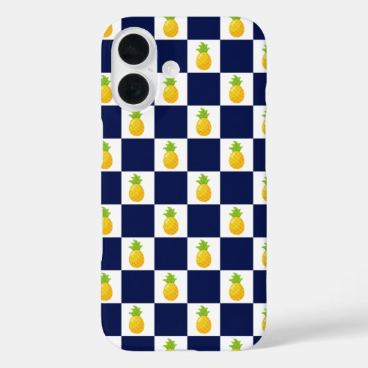 パイナップル市松模様にiPhone 16ケース Case-Mate iPhoneケース (裏面)