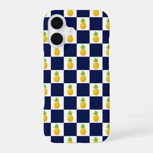 パイナップル市松模様にiPhone 16ケース iPhone 16ケース (裏面)