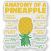 パイナップル愛好家のおもしろい解剖学クール シール (正面)