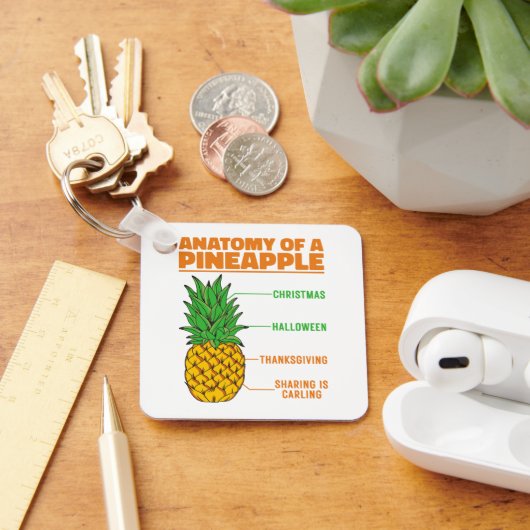パイナップル愛好家の休暇家族の解剖学クール キーホルダー (デスク)