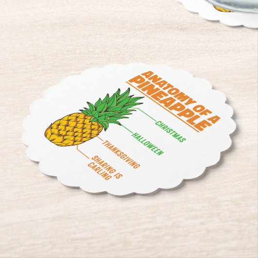 パイナップル愛好家の休暇家族の解剖学クール ペーパーコースター (アングル)