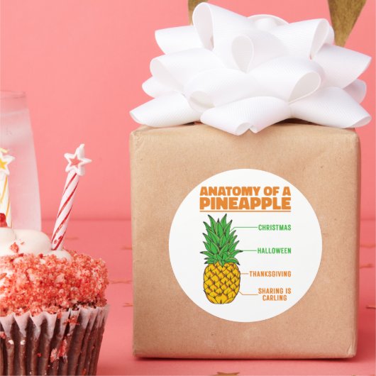 パイナップル愛好家の休暇家族の解剖学クール ラウンドシール (パーティー)