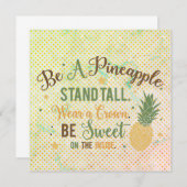 パイナップル感動的引用文グリーティングカードである (正面/裏面)