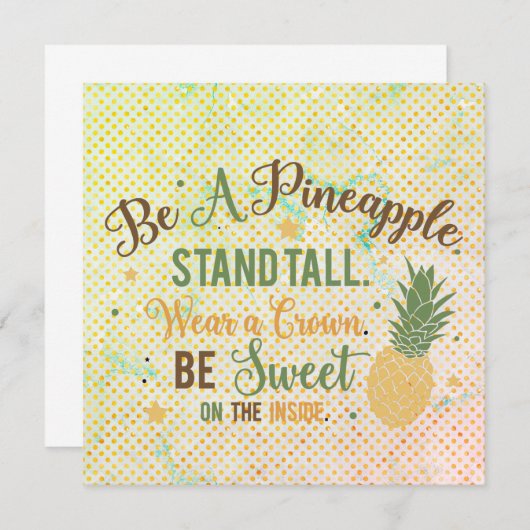 パイナップル感動的引用文グリーティングカードである (正面/裏面)
