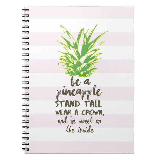 パイナップル感動的引用文タイポグラフィ ノートブック (正面)