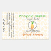 パイナップル手作り自家製せっけん |ギフトラベル 長方形シール (正面)