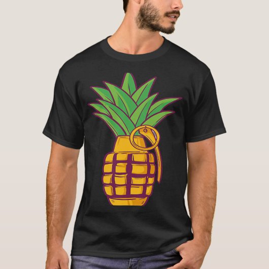 パイナップル手手榴弾爆弾の夏 Tシャツ (正面)