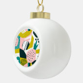 パイナップル抽象芸術カラフル:シームレスパッチワーク セラミックボールオーナメント (右)
