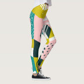 パイナップル抽象芸術カラフル:シームレスパッチワーク レギンス (右)