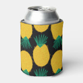 パイナップル抽象芸術：熱帯の夏のパターン。 缶クーラー (缶正面)