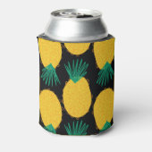 パイナップル抽象芸術：熱帯の夏のパターン。 缶クーラー (缶裏面)