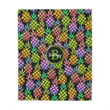 パイナップル数々のモダンカラーのモノグラム名ブラック