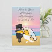 パイナップル新郎新婦キャラクターカーキスをするド 招待状 (スタンド正面)