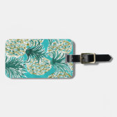 パイナップル時の熱帯お洒落な水彩画 ラゲッジタグ (正面横)