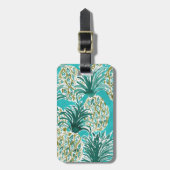 パイナップル時の熱帯お洒落な水彩画 ラゲッジタグ (正面縦)