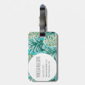 パイナップル時の熱帯お洒落な水彩画 ラゲッジタグ (裏面縦)