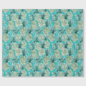 パイナップル時の熱帯お洒落な水彩画 ラッピングペーパー (フラット)