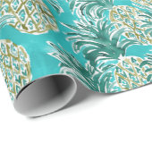 パイナップル時の熱帯お洒落な水彩画 ラッピングペーパー (ロールコーナー)