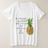 パイナップル曲線のサイズのTシャツがあって下さい プラスサイズTシャツ (デザイン正面)