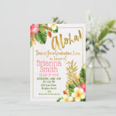 パイナップル書道卒業ルアウ(ハワイ式宴会)招待状 招待状 (スタンド正面)