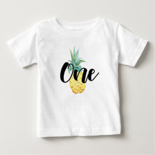 パイナップル最初誕生日のワイシャツ ベビーTシャツ