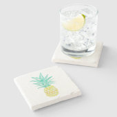 パイナップル水彩大理石コースター ストーンコースター (横)