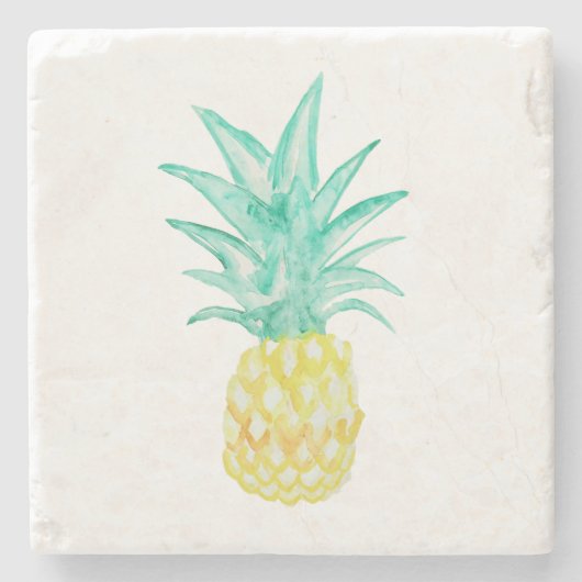 パイナップル水彩大理石コースター ストーンコースター (正面)