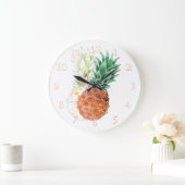 パイナップル水彩。 ラージ壁時計 (ホーム)