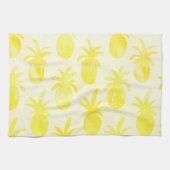 パイナップル水色イエロー キッチンタオル (横)
