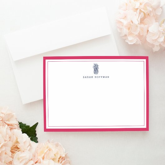 パイナップル準備 |ひなパーソナライズされた形カード ノートカード