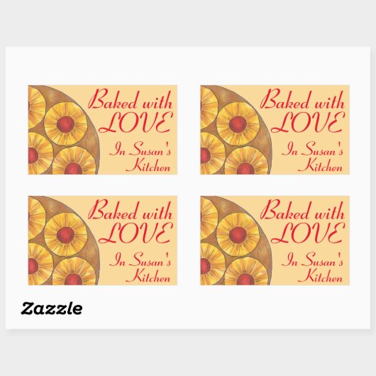 パイナップル焼いたケーキステッカスタマイズカーを愛して 長方形シール (シート)