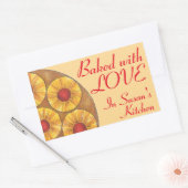 パイナップル焼いたケーキステッカスタマイズカーを愛して 長方形シール (封筒)