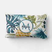 パイナップル熱帯パーム葉モトグラム ランバークッション (裏面)