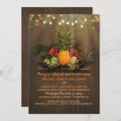 パイナップル熱帯ビーチはリハーサルの夕食をつけます 招待状 (正面/裏面)