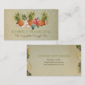 パイナップル熱帯ビーチ夏のパーティーヤシ 名刺 (正面/裏面)