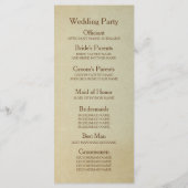 パイナップル熱帯ビーチ結婚式プログラム プログラム (裏面)