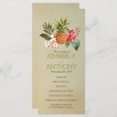 パイナップル熱帯ビーチ結婚式プログラム プログラム (正面/裏面)
