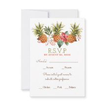 パイナップル熱帯ビーチ結婚式rsvp